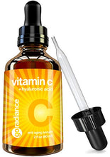 Load image into Gallery viewer, Vitamin C Serum for Face - HUGE 2 oz - Vegan, Cruelty-Free, Organic, Eco-Friendly - with Pure Hyaluronic Acid &amp; Vit E - Best Natural Formula for Wrinkles &amp; Sun Damage
