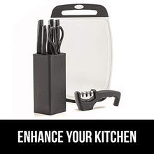 Load image into Gallery viewer, Gorilla Grip Original Premium Knife Sharpener, Professional Kitchen Chef 3 Slot Design, Easy Sharpening, Slip Resistant Grip, Safely Sharpen Knives, Restore Dull Knife for A Sharp Edge, Gray
