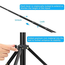 Load image into Gallery viewer, Selfie Stick Tripod,54" Extendable Tripod Stand with Cell Phone Mount Holder &amp; Rechargeable Wireless Remote,Lightweight, Compatible with iPhone &amp; Android Phone,Camera,Gopro
