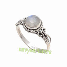 Load image into Gallery viewer, Rainbow Moonstone Rings - Sterling Silver 925 For Girl Women Size US 9 Christmas Gifts Jewelry
