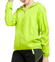 Load image into Gallery viewer, Women's Long Sleeve Hooded Windproof Cycling Hiking Rain Jacket Sportswear (US 10, Green)

