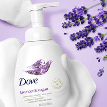 Load image into Gallery viewer, Dove Nourishing Foaming Hand Wash For Clean and Softer Hands Lavender and Yogurt Cleanser That Washes Away Dirt and Germs 10.1 oz 4 Count
