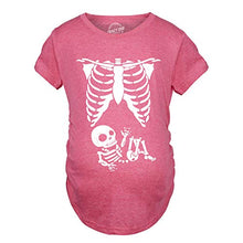 Load image into Gallery viewer, Crazy Dog T-Shirts Maternity Skeleton Baby T Shirt Funny Cute Pregnancy Halloween Tee Announcement (Pink) - 3XL
