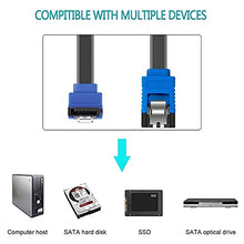 Load image into Gallery viewer, BENFEI SATA Cable III, 3 Pack SATA Cable III 6Gbps 90 Degree Right Angle with Locking Latch 18 Inch for SATA HDD, SSD, CD Driver, CD Writer - Blue
