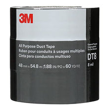 Load image into Gallery viewer, 3M Duct Tape DT8, 3 Pack, Industrial Strength, Multi-Use, Black, 1.88" x 60 yd, Professional Grade Adhesive
