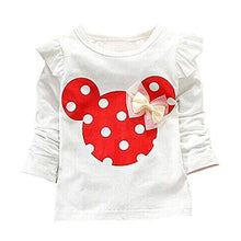 Load image into Gallery viewer, Cute Toddler Baby Girls Clothes Set Long Sleeve T-Shirt and Pants Kids 2pcs Outfits(White+Red,2T)
