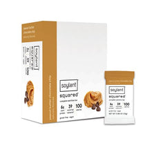 Load image into Gallery viewer, Soylent Squared Plant-Based 100 Calorie Snack Bars, Gluten Free, Low Sugar, 6g Vegan Protein, Peanut Butter Chocolate Chip, 24 Count
