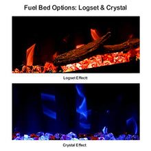 Load image into Gallery viewer, Mystflame 50 inch Electric Fireplace - Ultra Slim Frame - in Wall Recessed &amp; Wall Mounted - Multicolor Flame - Log &amp; Crystal Hearth - 1500/750 Watt Heater - Remote Control &amp; Touch Screen - Timer
