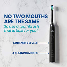 Load image into Gallery viewer, Shyn Sonic Rechargeable Electric Toothbrush - ADA Accepted - with 8 Whitening Brush Heads, Charger, and Travel Case (Black)

