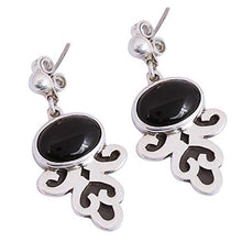 Load image into Gallery viewer, NOVICA Obsidian .925 Sterling Silver Dangle Earrings, Sophisticated Mystique'
