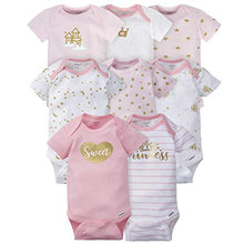 Load image into Gallery viewer, Gerber Girls' 8 Pack Short Sleeve Onesies Bodysuits, Castle, 6-9 Months
