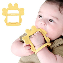 Load image into Gallery viewer, PETINUBE Anti-Dropping Silicone Baby Wrist Teether Soothing Pacifier for Infants 3+ Months Babies, Pack of 1, Made in Korea (Crab-Elfin Yellow)
