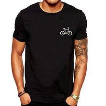 Load image into Gallery viewer, Men's New Summer T-Shirt Cartoon Bicycle Patterns Printed Tops Blouse Black
