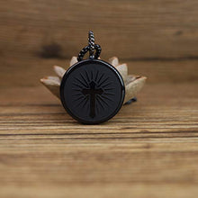 Load image into Gallery viewer, COAI Mens Womens Religious Jewelry Cross Rainbow Obsidian Stone Pendant Necklace
