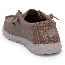 Load image into Gallery viewer, Hey Dude Men's Wally Recycled Leather Nut Size 11 | Men’s Shoes | Men's Lace Up Loafers | Comfortable &amp; Light-Weight
