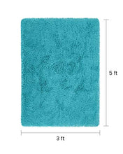 Load image into Gallery viewer, Foxmas Ultra Soft Fluffy Area Rugs for Bedroom Kids Room Plush Shaggy Nursery Rug Furry Throw Carpets for Boys Girls, College Dorm Fuzzy Rugs Living Room Home Decorate Rug, 3ft x 5ft, Turquoise Blue
