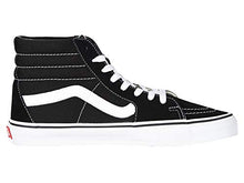 Load image into Gallery viewer, VANS Sk8-Hi Unisex Casual High-Top Skate Shoes, Comfortable and Durable in Signature Waffle Rubber Sole, Black/White, 9 Women/7.5 Men
