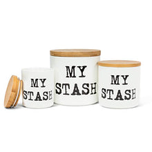 Load image into Gallery viewer, Abbott Collection 27-STOW-01-MD Md My Stash Canister-4" H, 4 inches H, White and Black
