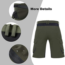 Load image into Gallery viewer, Ally Mens Mountain Bike Shorts Padded MTB Shorts Baggy Cycling Bicycle Bike Shorts with Padding Wear Relaxed Loose-fit (Green, XL)
