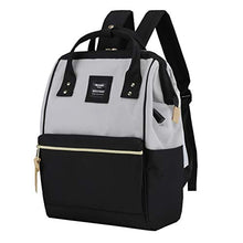 Load image into Gallery viewer, Himawari Laptop Backpack Travel Backpack With USB Charging Port Large Diaper Bag Doctor Bag School Backpack for Women&amp;Men(9001-Gray&amp;Black)
