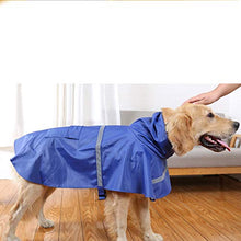 Load image into Gallery viewer, NACOCO Large Dog Raincoat Adjustable Pet Water Proof Clothes Lightweight Rain Jacket Poncho Hoodies with Strip Reflective (M, Blue)
