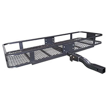 Load image into Gallery viewer, MeeFar Folding Hitch Mount Cargo Carrier Basket 60" X 20" X 6"+Waterproof Cargo Bag 16 Cubic Feet(58" 19" 24"),Hauling Weight Capacity of 500 Lbs and A Folding Arm.with Hitch Stabilizer,Net and Straps
