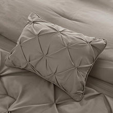Load image into Gallery viewer, Comfort Spaces Cavoy Faux Silk Comforter Set - Luxe Diamond Tufting, All Season Bedding, Matching Bed Skirt, Decorative Pillows, Taupe King(104"x90") 5 Piece
