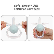 Load image into Gallery viewer, Eco inspired Baby Teething Toys Silicone Baby Rattle Handbell Teether with Pacifier Clip, Massage Gums &amp; Soothes Pain,BPA Free (3 Month+, Blue)
