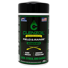 Load image into Gallery viewer, Clenzoil Field &amp; Range Saturated Gun Oil Wipes | Multi-Purpose [ CLP] Cleaner, Lubricant, &amp; Protectant | Approx. 50 (5" x7") One-Step Gun Cleaning Oil &amp; Lubricant Field Wipes
