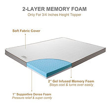 Load image into Gallery viewer, BedStory 3 Inch Memory Foam Mattress Topper, Cooling Gel Infused Toppers for Twin Size Bed, Premium Mattress Pad with Removable Soft Cover, 2-Layer Ventilated Design &amp; High-Density Memory Foam
