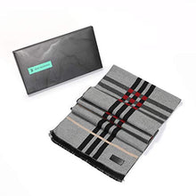 Load image into Gallery viewer, Mio Marino Women Scarf Winter Cashmere Feel, 100% Cotton Fashion Scarves, Long Shawl - Black Red Lines - One Size
