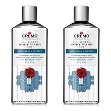 Load image into Gallery viewer, Cremo Rich-Lathering Blue Cedar &amp; Cypress Body Wash, A Woodsy Scent with Notes of Lemon Peel, Cypress and Cedar, 16 Fl Oz (2-Pack)
