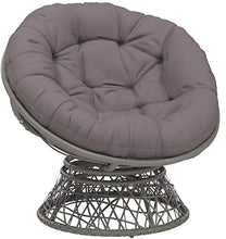 Load image into Gallery viewer, OSP Designs Papasan Chair with 360-degree Swivel, Grey Cushion Frame
