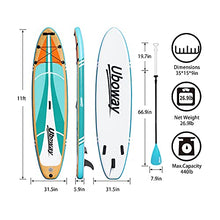 Load image into Gallery viewer, Uboway Inflatable Paddle Boards Stand Up: 10/11 feet SUP with Adjustable Paddle Backpack Pump Leash Fin Youth Adults Standup Paddleboard (Teal)
