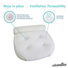 Load image into Gallery viewer, Viventive Luxurious Bath Pillow Non-Slip and Extra Thick with Head, Neck, Shoulder and Back Support. Soft and Large 14x13x4 Inches for The Ultimate Bathtub Relaxation Experience. Fits Any Tub

