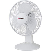 Load image into Gallery viewer, Lorell 12" Oscillating Desk Fan, Light Gray
