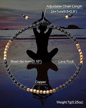 Load image into Gallery viewer, XHUUU Lava Rock Stone with Copper Beads Ankle Bracelets for Women Essential Oils Diffuser Worry Stone Healing Crystals Beach Foot Jewelry
