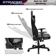 Load image into Gallery viewer, GTRACING Gaming Chair Racing Office Computer Ergonomic Video Game Chair Backrest and Seat Height Adjustable Swivel Recliner with Headrest and Lumbar Pillow Esports Chair,Black
