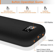 Load image into Gallery viewer, COMLIFE Portable Hand Warmer, 20000mAh Electric Camping Long-Lasting Pocket Warmer &amp; Reusable Larger Capacity Type-C Power Bank, Single/Dual-Sided Quick Heating, LED Display, Up to 14 Hours of Heat
