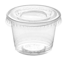 Load image into Gallery viewer, [100 Sets - 1 oz.] Plastic Disposable Portion Cups With Lids, Souffle Cups
