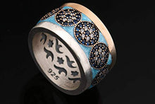 Load image into Gallery viewer, Nazar ! Turkish Handmade Blue Turquoise Color Enamel Evil Eye Sapphire Topaz Sterling Silver Ring All Sizes Available
