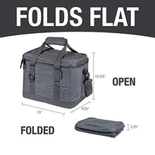 Load image into Gallery viewer, CleverMade Collapsible Soft Cooler Bag Tote - Insulated 30 Can Leakproof Small Cooler Box with Bottle Opener and Shoulder Strap for Lunch, Beach, and Picnic - Grey

