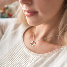 Load image into Gallery viewer, Dear Ava Great Grandmother Gift Necklace: Great Grandma to Be, Generations, Gift Idea, 2 Linked Circles (Rose-Gold-Plated-Brass, NA)
