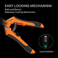 Load image into Gallery viewer, VIVOSUN 6.5 Inch Gardening Scissors Hand Pruner Pruning Shear with Straight Stainless Steel Blades Orange 1-Pack
