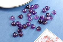 Load image into Gallery viewer, Jovivi Healing Crystal Natural Amethyst Love Heart Stones Bulk Pocket Worry Stone Gemstone Therapy Chakra Balancing Reiki Yoga Meditation Home Decoration, 0.6",Pack of 30
