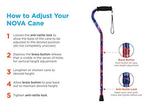 Load image into Gallery viewer, NOVA Medical Products NOVA Sugarcane, Walking Cane with All Terrain Rubber Quad Tip Base and Carrying Strap, Butterfly Symphony Design
