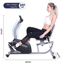 Load image into Gallery viewer, MaxKare Recumbent Exercise Bike Indoor Cycling Stationary Bike with Adjustable Seat and Resistance, Pulse Monitor/Phone Holder (Seat Height Adjustment by Lever)
