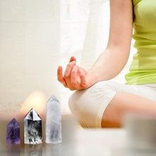 Load image into Gallery viewer, Healing Small Size Natural Crystal Wands | 1-2" Amethyst Crystal, Clear Quartz Crystal Wand &amp; Rose Quartz Crystal Points&amp;Deep Amethyst Cluster | 6 Faceted Reiki Chakra Meditation Therapy (Set of 4)
