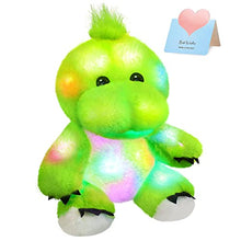 Load image into Gallery viewer, Bstaofy 11'' Light Up Dinosaur Stuffed Animal Glow Green T-Rex LED Plush Toy Soft Adorable Glow in The Dark Gift for Kids Toddlers on Birthday Christmas Holiday
