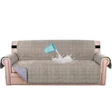 Load image into Gallery viewer, 100% Waterproof Sofa Furniture Cover Suede Couch Covers for Dogs Velvet Sofa Protector Leather Sofa Cover Seat Width 70" Sofa Slipcovers with 2" Strap and Non-Slip Backing (Sofa, Taupe)
